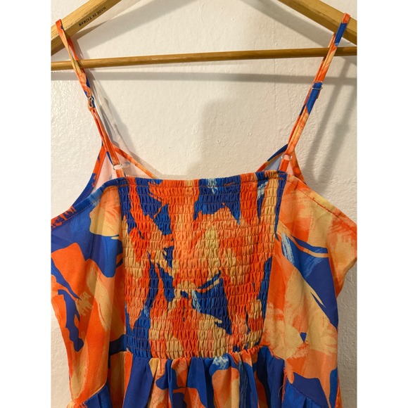 Grace Karin Floral‎ Maxi Dress Sleeveless Tie Front Smocked Dress Summer - Picture 5 of 9